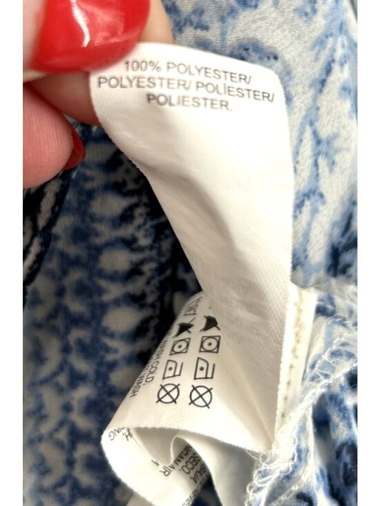 Lucky Brand Top Sz S Bohemian Print Floral Peasant Tunic Top Shirt Sheer - Picture 6 of 6